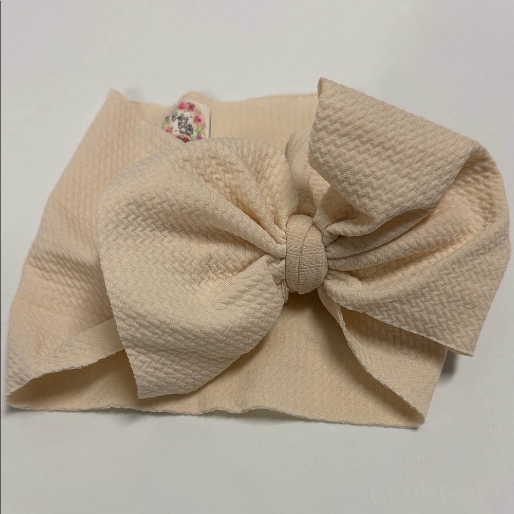 Cream Bow Headband for Kids